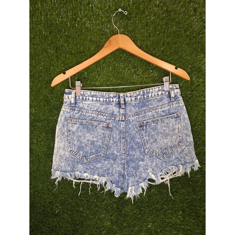 Boom Boom Jeans Studded Denim Shorts Size 11 Junior Acid Wash 100% Cotton...